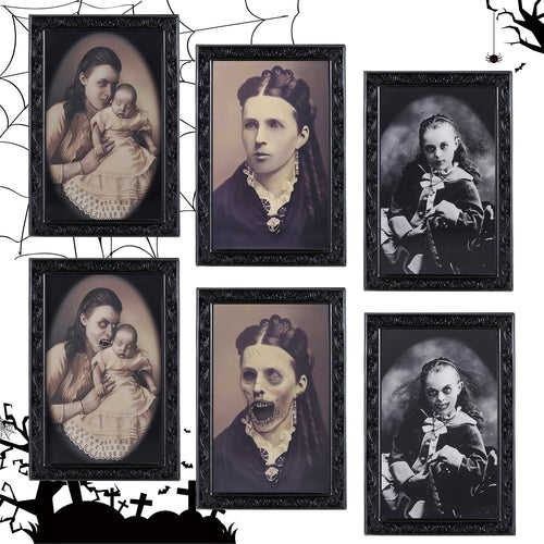Halloween Decoration 3D Changing Face Moving Picture Frame Portrait Ho